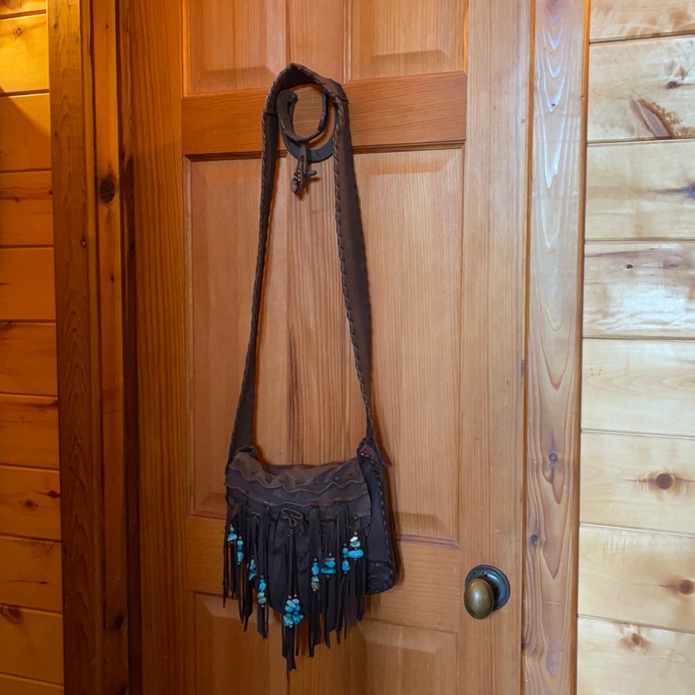 Leather Western and Turquoise shoulder bag